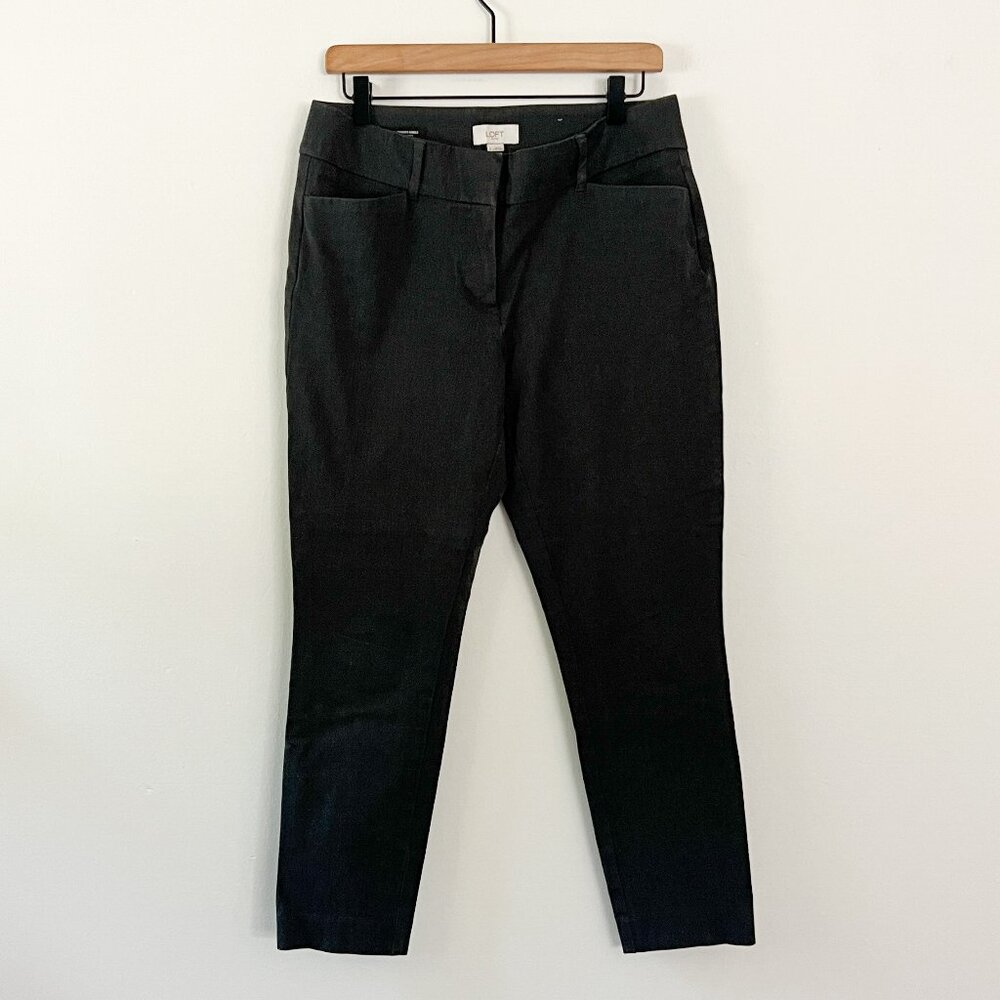 LOFT / gray washed curvy skinny ankle trouser pants 8